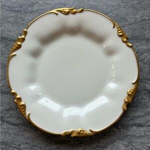 Limoges J.P. Pouyat France Antique Porcelain Plate • Gold Trim • 9”